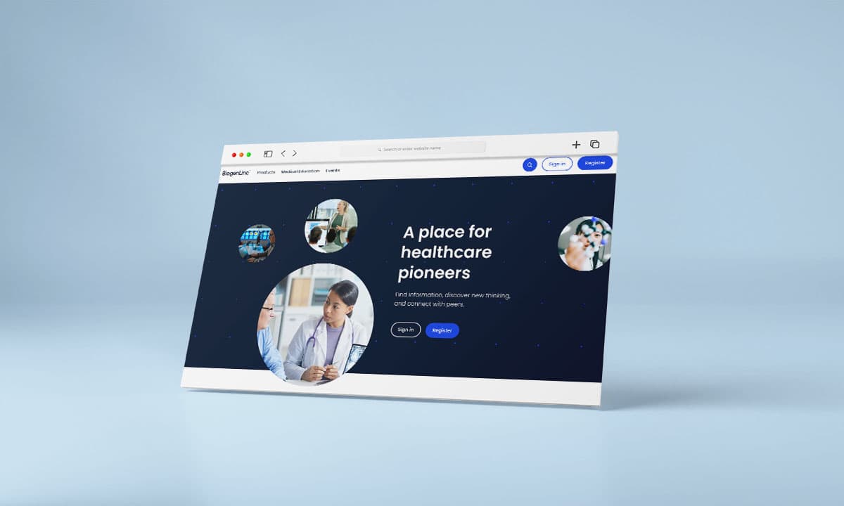 Image of a mockup of Biogenlink home page 