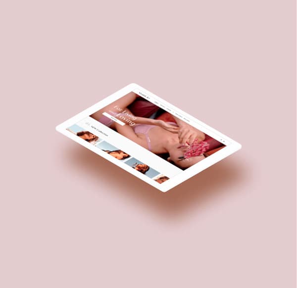 mockup of marie jo website