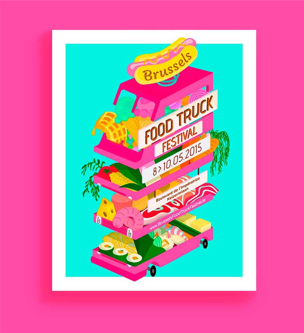 Brussels Food Truck Festival Poster mockup